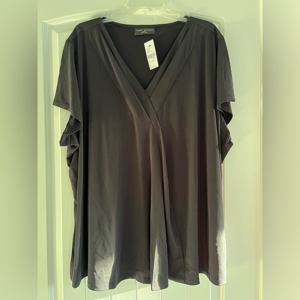 Lane Bryant Black Wrap Blouse